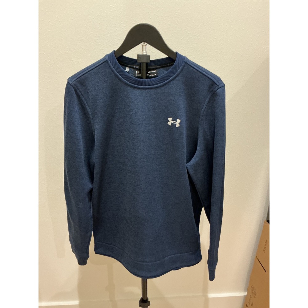 Under Armour Mens Golf ColdGear Crewneck Sweatshirt Navy Blue Heather Medium